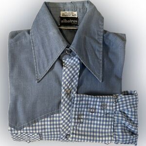 albatros Carriage Club‎ Gingham Long Sleeve Button Down Western Vintage Shirt S